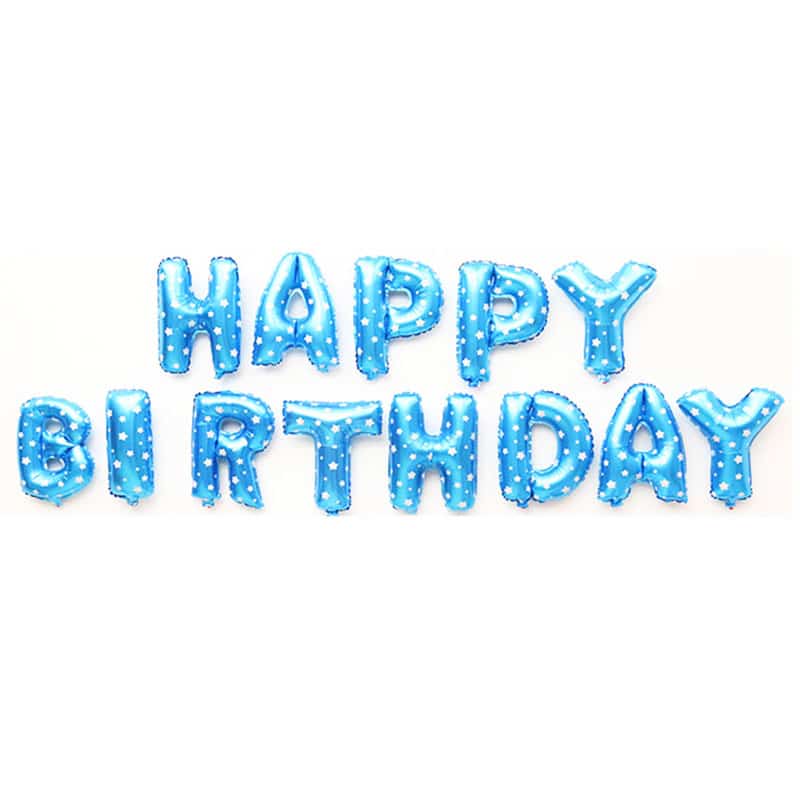 Happy Birthday Blue/whit dots Foil Balloons - New Zealand No.1 Balloons ...