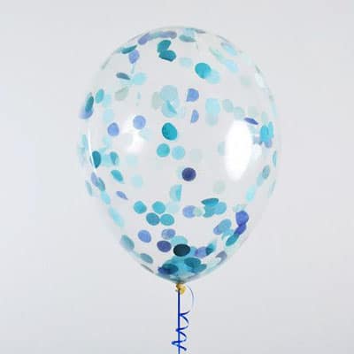 12″ Clear Balloons with Ocean Blue Confetti - Balloons4you - New Zealand  Party Decoration