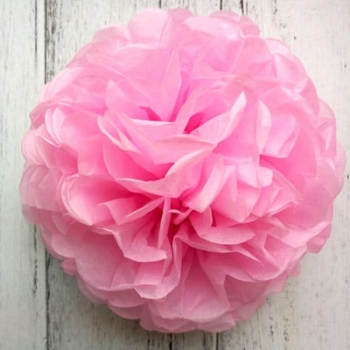 Tissue Paper Pom Poms Flower Ball ( 3 Sizes ) — Pink