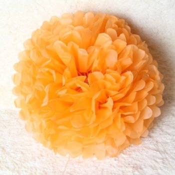 Tissue Paper Pom Poms Flower Ball (3 Sizes) — Light Orange