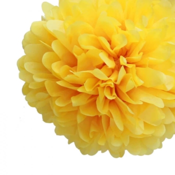 Tissue Paper Pom Poms Flower Ball (3 Sizes) — Yellow