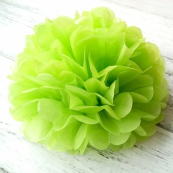 Tissue Paper Pom Poms Flower Ball (3 Sizes) — Lime Green