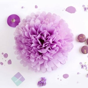 Tissue Paper Pom Poms Flower Ball (3 Sizes) — Light Lavender