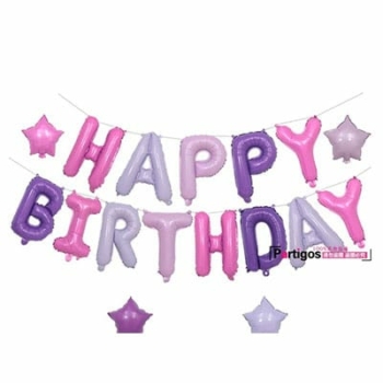 Happy Birthday Foil Letter Balloons — Purple