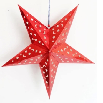 3d Paper Star Lantern 30cm, 60cm, 90cm — Red