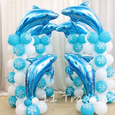 Dolphin Foil Balloon 80cm Blue