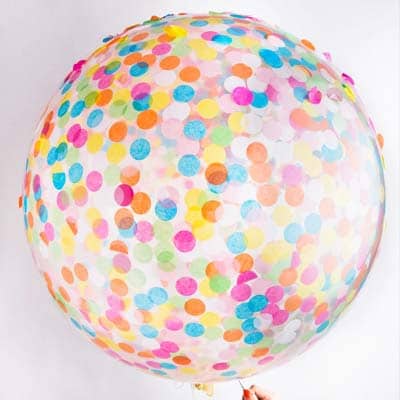 90cm Giant Blue Confetti Clear Mermaid Party Balloon Baby Shower Helium Birthday