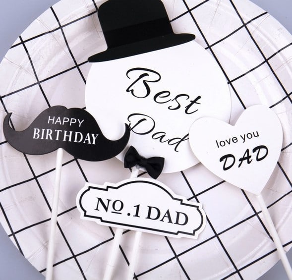 Father s Day Dad Birthday Cake Topper Best Dad set Party 