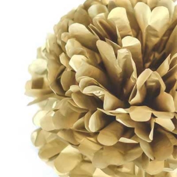 Tissue Paper Pom Poms Flower Ball ( 3 Sizes ) — Metallic Gold
