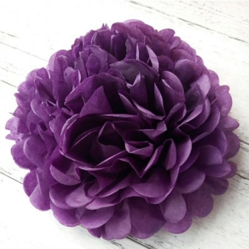 Tissue Paper Pom Poms Flower Ball (3 Sizes) — Dark Purple