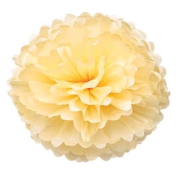 Tissue Paper Pom Poms Flower Ball (3 Sizes) — Cream