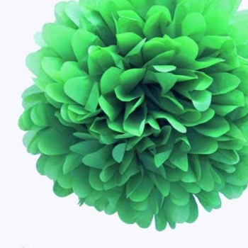 Tissue Paper Pom Poms Flower Ball (3 Sizes) — Standard Green