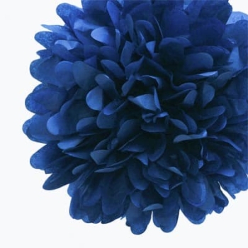 Tissue Paper Pom Poms Flower Ball (3 Sizes) — Navy Blue