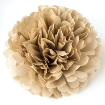 Tissue Paper Pom Poms Flower Ball (3 Sizes) — Brown