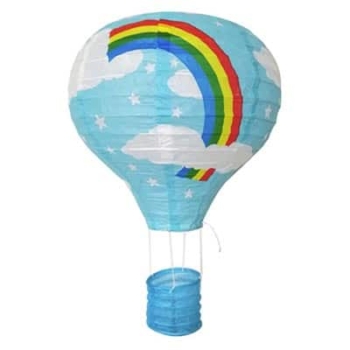 Hot Air Balloon Paper Lantern — Blue Rainbow