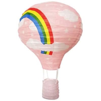 Hot Air Balloon Paper Lantern — Pink Rainbow