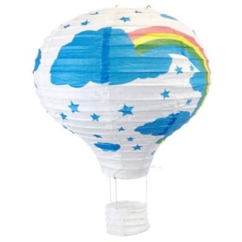 Hot Air Balloon Paper Lantern — White Rainbow
