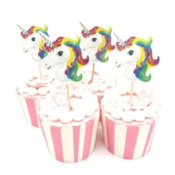Cupcake Toppers — Rainbow Unicorn 24pcs/set