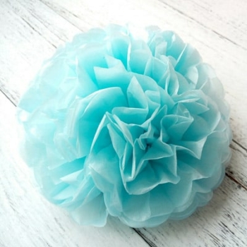 Tissue Paper Pom Poms Flower Ball (3 Sizes) — Baby Blue