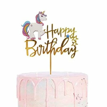 Birthday Cake Topper  — Unicorn A （Gold/Silver）