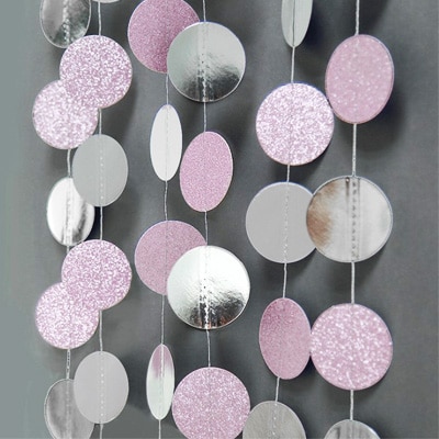 Paper Glitter Rectangle Garland for Birthday Baby Shower Anniversary Party Christmas Kids Room Décor