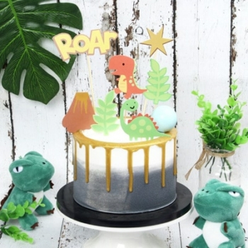Birthday Cake Topper — Dinosaur ROAR 7pcs