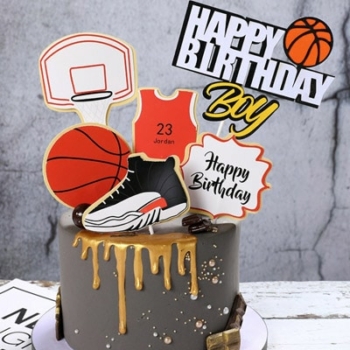 Birthday Cake Topper — Basketball Boy 6pcs