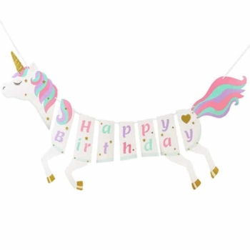 Unicorn Happy Birthday Banner