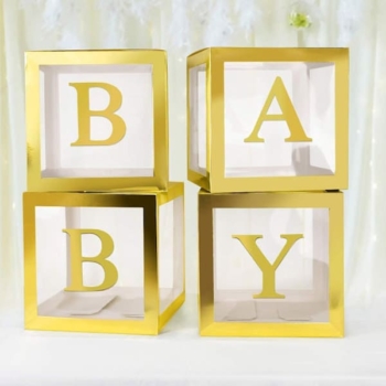 Baby Shower Party – Cube Boxes (baby / Gold)