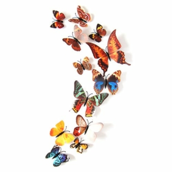 3d Butterfly Wall Art — 12pcs Natural Butterfly