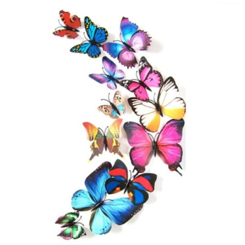 3d Butterfly Wall Art — 12pcs Rainbow Butterfly
