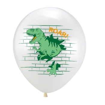 Dinosaur Pattern Balloon – White