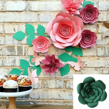 3d Paper Flowers DIY Kit — Dark Green