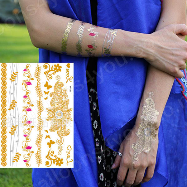 Wholesale Inspired New Custom Body Temporary Tattoo Gold Silver Foil Metallic  Tattoos Gold Tattoo From m.alibaba.com