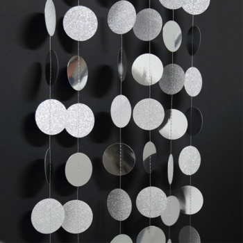 Paper Circles Garland 4m — Silver