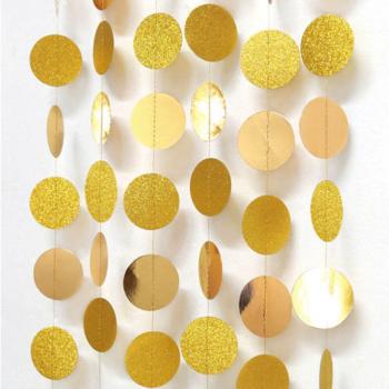 Paper Circles Garland 4m — Gold