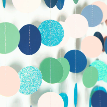 Paper Circles Garland 4m — Pink/green/dark Blue/teal
