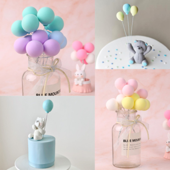 Clay Balloons Cake Toppers  — 5pcs/set
