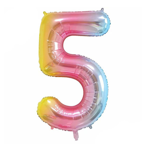 onehous 40 Inch Rainbow Number 2 Balloon Helium Foil Mylar Big Number Balloon Digital with Pink Blue Latex Balloons and Ribbons Large Gradient Helium Balloon Birthday Party Decorations