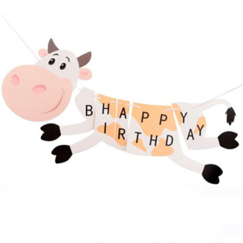 Cow Happy Birthday Banner
