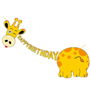 Giraffe Happy Birthday Banner