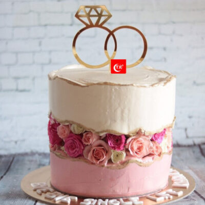 ring-shaped cake, surrounded by delicate pink...のイラスト素材 [101328891] - PIXTA