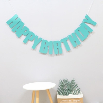 Tiffany Blue Elegance Happy Birthday Banner