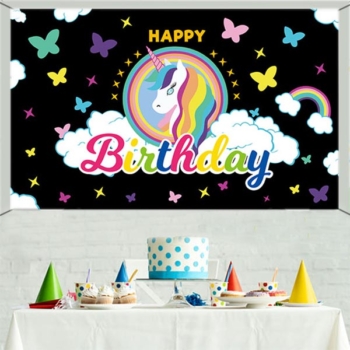 Unicorn Party Scene Setter and Wall Backdrop Banner — Pwb09