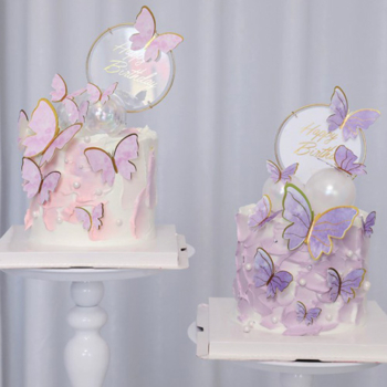 Butterfly Birthday Cake Topper 10pcs/set — Purple/pink
