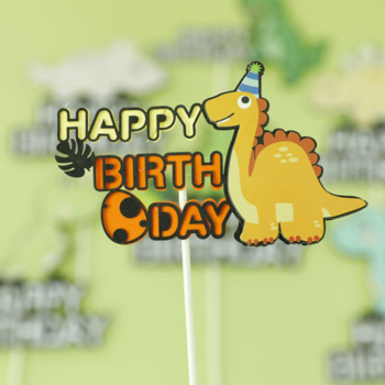Dinosaur Birthday Party Cake Topper — Orange Dinosaur