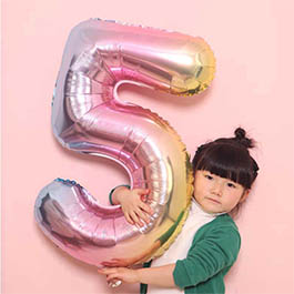 Giant PASTEL RAINBOW number balloons