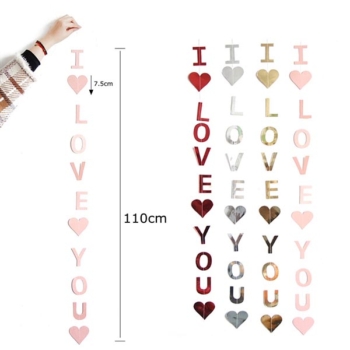 Hanging Paper Garland — I Love You(hearts）