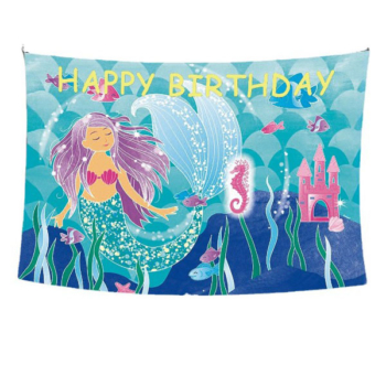 Mermaid Party Wall Backdrop Banner — Pwb43