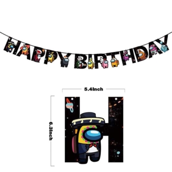 Among Us Party Theme Happy Birthday Banner